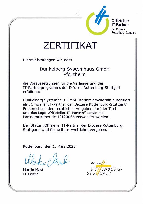Fa Dunkelberg Systemhaus Ist Erneut Offizeller IT Partner Der Di zese 